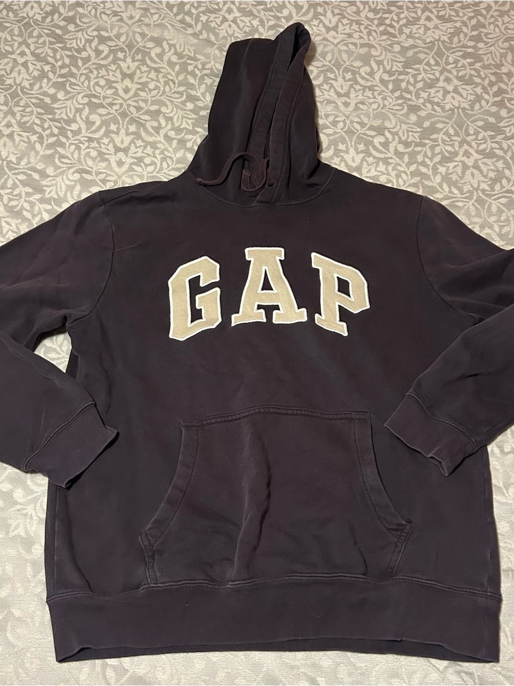 GAP Men's Hoodie in Dark Brown with Tan Logo